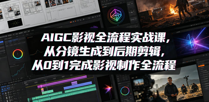 AIGC影视全流程实战课，从分镜生成到后期剪辑，从0到1完成影视制作全流程-荆楚AI