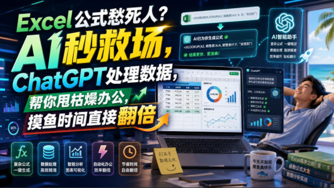 Excel公式愁死人？AI秒救场，ChatGPT处理数据，帮你甩枯燥办公，摸鱼时间直接翻倍【原创双语字幕】-荆楚AI