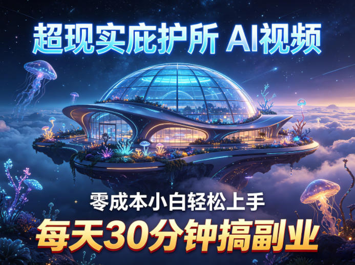 超现实庇护所AI视频项目拆解,零成本小白轻松上手,每天30分钟搞副业-荆楚AI