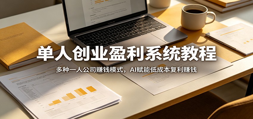单人创业盈利系统教程:多种一人公司赚钱模式,AI赋能低成本复利赚钱-荆楚AI