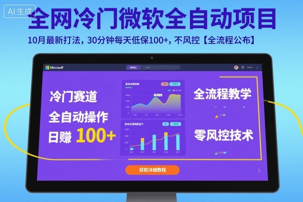 全网冷门微软全自动挂G项目，10月最新打法，30分钟每天低保100+，不风控【全流程公布】【揭秘】小淇云库-创业网-网赚副业-网创副业-项目拆解-技术类创业资源网-副业网-免费资源下载小淇云库