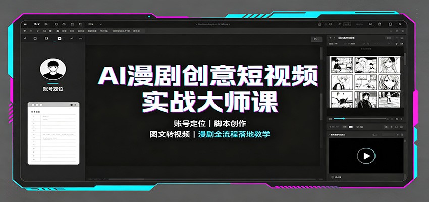 AI漫剧创意短视频实战大师课:账号定位脚本创作,图文转视频,漫剧全流程落地教学-荆楚AI