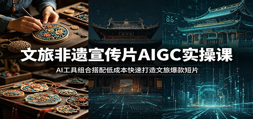 文旅非遗宣传片AIGC实操课：AI工具组合搭配低成本快速打造文旅爆款短片-荆楚AI