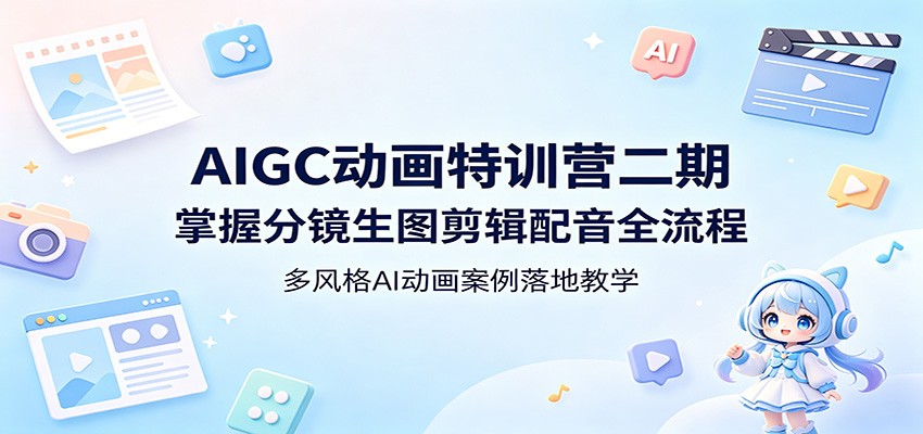 AIGC动画特训营二期：掌握分镜生图剪辑配音全流程，多风格AI动画案例落地教学-荆楚AI