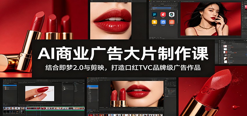 AI商业广告大片制作课：结合即梦2.0与剪映，打造口红TVC品牌级广告作品-荆楚AI