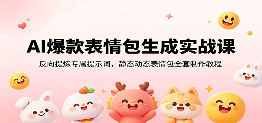 AI爆款表情包生成实战课：反向提炼专属提示词，静态动态表情包全套制作教程-荆楚AI