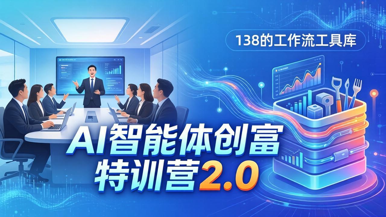 AI智能体创富训练营2.0：3天闭门直播+视频课+工具库，从0到1搭建智能体附138个工作流小淇云库-创业网-网赚副业-网创副业-项目拆解-技术类创业资源网-副业网-免费资源下载小淇云库