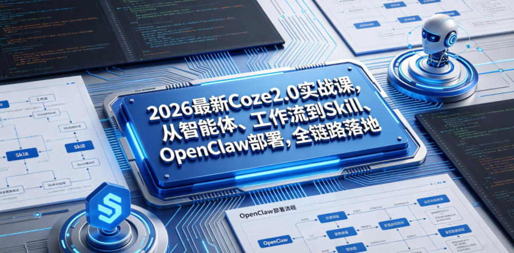 2026最新Coze2.0实战课，从智能体、工作流到Skill、OpenClaw部署，全链路落地-荆楚AI