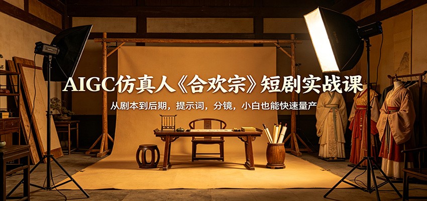 AIGC仿真人《合欢宗》短剧实战课：从剧本到后期，提示词，分镜，小白也能快速量产-荆楚AI