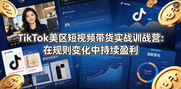 TikTok美区短视频带货实战训战营：在规则变化中持续盈利-荆楚AI