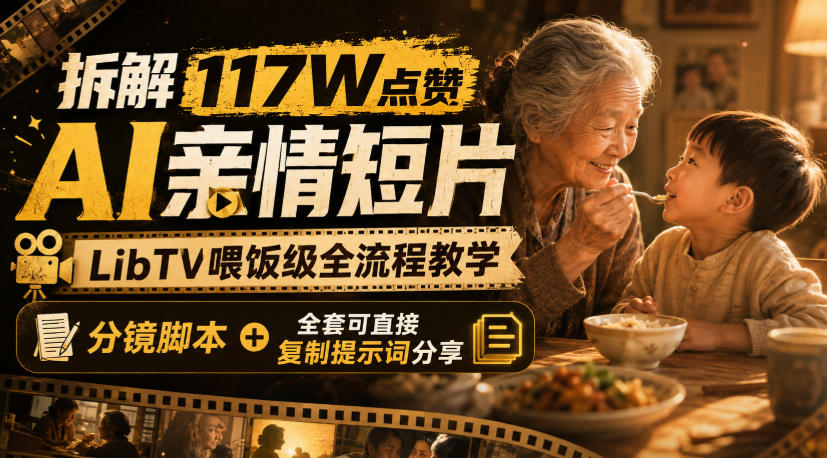拆解117W点赞AI亲情短片，LibTV喂饭级全流程教学，分镜脚本+全套可直接复制提示词分享-荆楚AI
