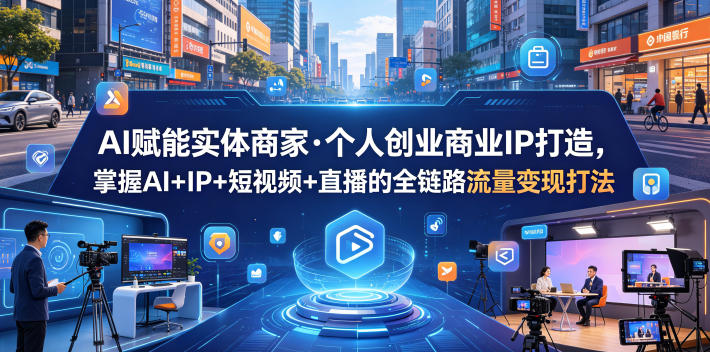 AI赋能实体商家·个人创业商业IP打造,掌握AI+IP+短视频+直播的全链路流量变现打法-荆楚AI
