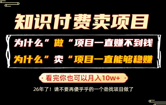 普通人为什么能够靠卖项目轻松月入10W+，而做项目却容易成炮灰，卖项目为什么能够稳賺不赔？【揭秘】-荆楚AI