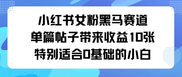 小红书女粉黑马赛道单篇帖子带来收益10张特别适合0基础的小白小淇云库-创业网-网赚副业-网创副业-项目拆解-技术类创业资源网-副业网-免费资源下载小淇云库