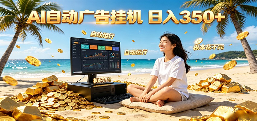AI自动广告挂机 日入350+ 真正做到躺赚式变现,根本花不完!-荆楚AI