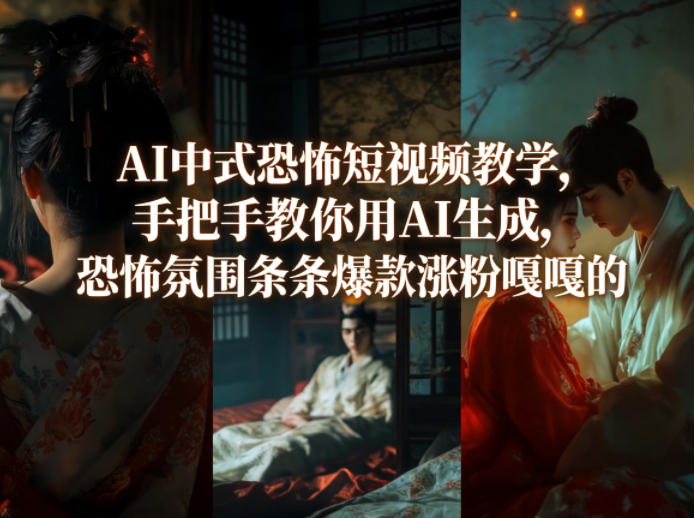 AI中式恐怖短视频教学,手把手教你用AI生成,恐怖氛围条条爆款涨粉嘎嘎的小淇云库-创业网-网赚副业-网创副业-项目拆解-技术类创业资源网-副业网-免费资源下载小淇云库