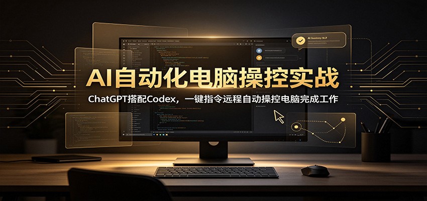 AI自动化电脑操控实战：ChatGPT搭配Codex，一键指令远程自动操控电脑完成工作-荆楚AI