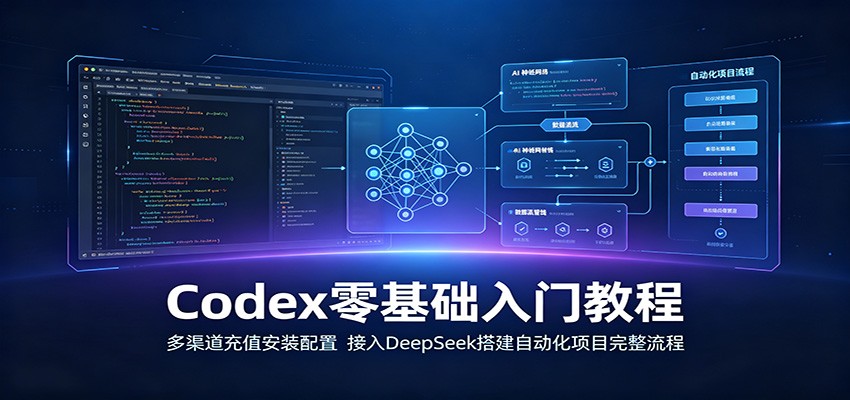 Codex零基础入门教程：多渠道充值安装配置，接入DeepSeek搭建自动化项目完整流程-荆楚AI
