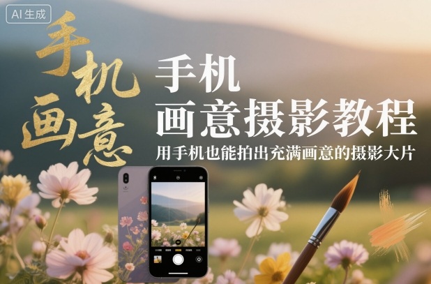 手机画意摄影教程，用手机也能拍出充满画意的摄影大片小淇云库-创业网-网赚副业-网创副业-项目拆解-技术类创业资源网-副业网-免费资源下载小淇云库