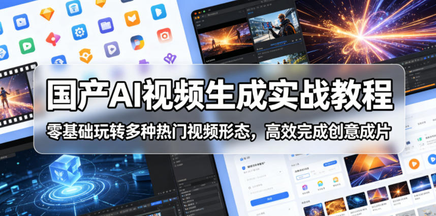 国产AI视频生成实战教程，零基础玩转多种热门视频形态，高效完成创意成片-荆楚AI