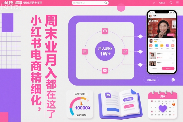 小红书电商精细化运营全流程,周末副业月入1W+,全套方法都在这了小淇云库-创业网-网赚副业-网创副业-项目拆解-技术类创业资源网-副业网-免费资源下载小淇云库