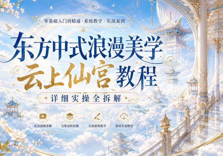 东方中式浪漫美学云上仙宫教程，详细实操全拆解-荆楚AI