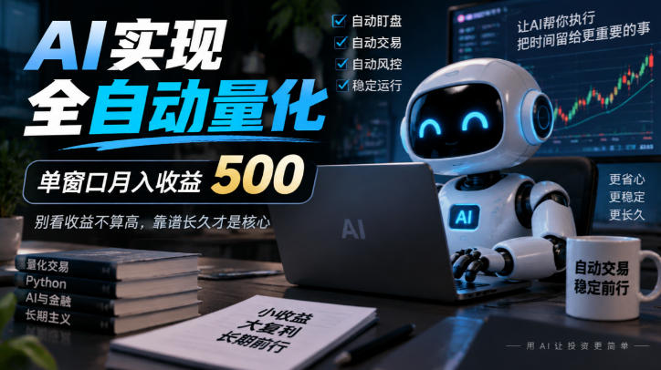AI实现全自动量化，单窗口月入收益500，别看收益不算高，靠谱长久才是核心【揭秘】-荆楚AI
