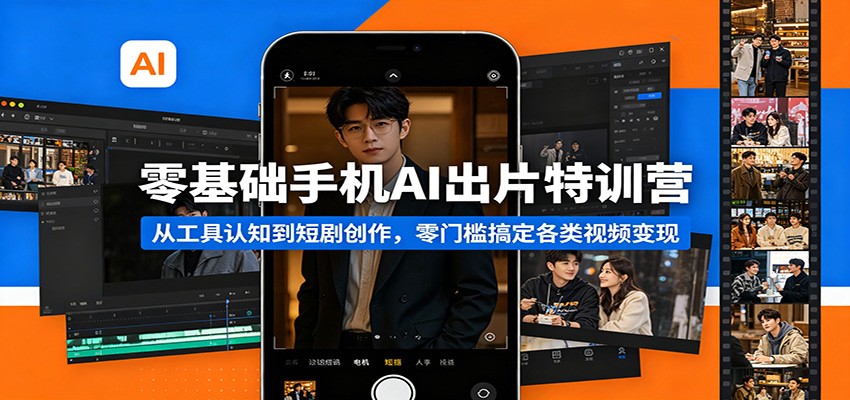 零基础手机AI出片特训营：从工具认知到短剧创作，零门槛搞定各类视频变现-荆楚AI