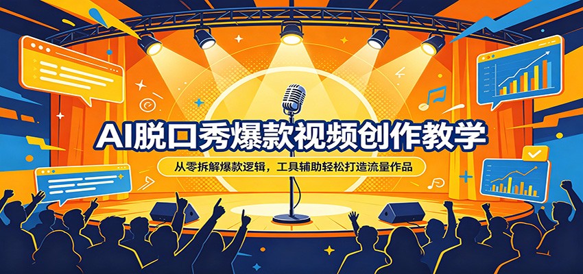AI脱口秀爆款视频创作教学：从零拆解爆款逻辑，工具辅助轻松打造流量作品-荆楚AI