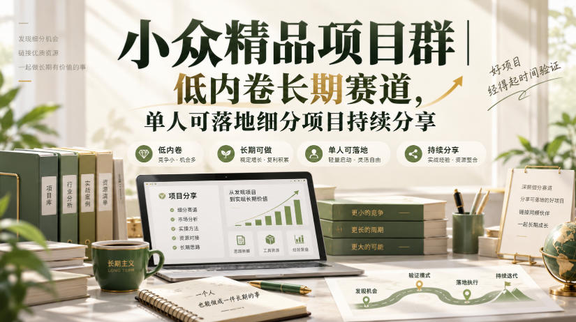 小众精品项目群｜低内卷长期赛道，单人可落地细分项目持续分享-荆楚AI