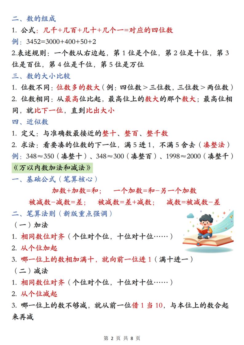 26春二年级下数学期末必背公式汇总-荆楚AI