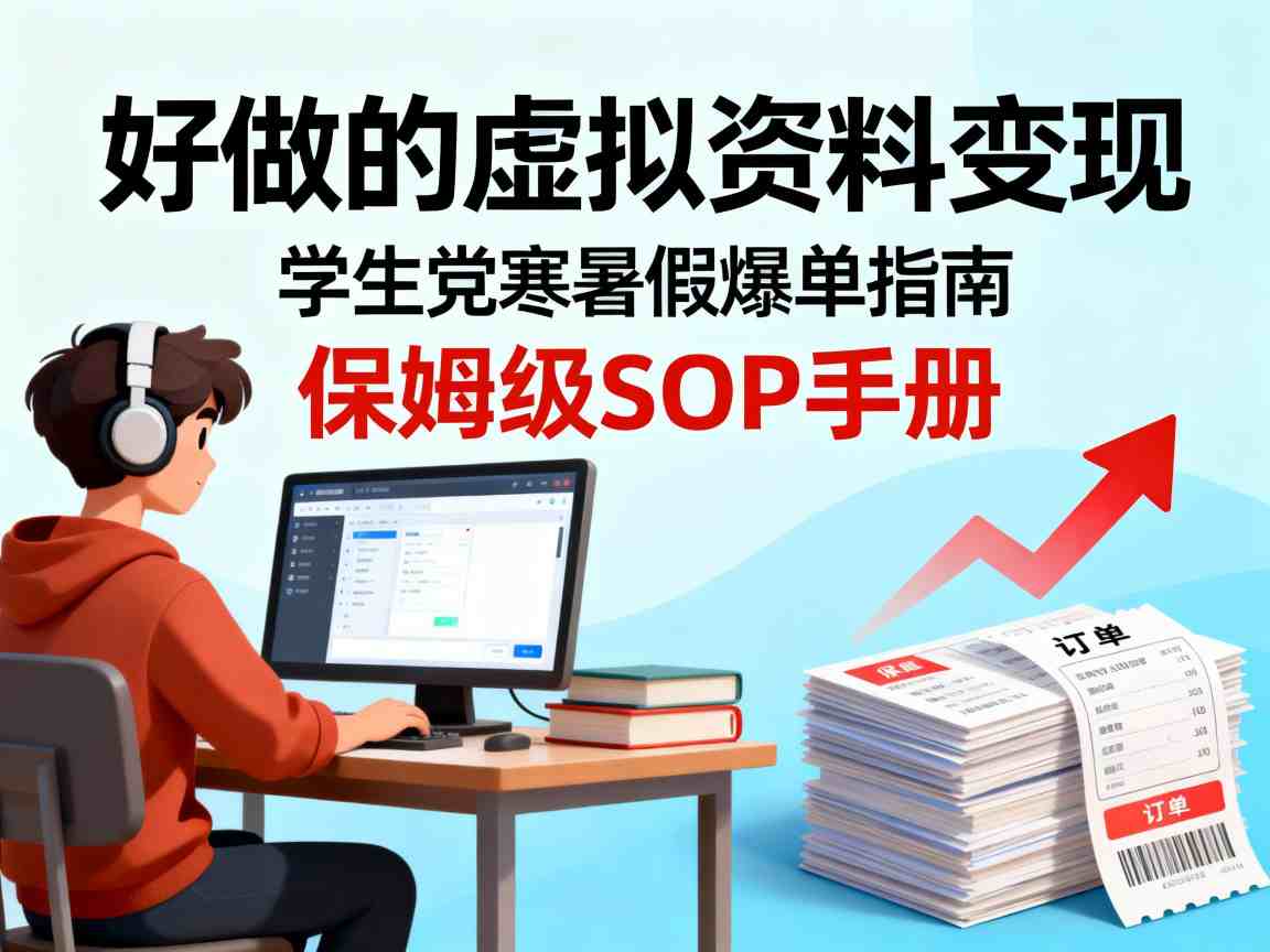 好做的虚拟资料变现，针对学生群体，寒暑假销量夸张【保姆级SOP手册】小淇云库-创业网-网赚副业-网创副业-项目拆解-技术类创业资源网-副业网-免费资源下载小淇云库