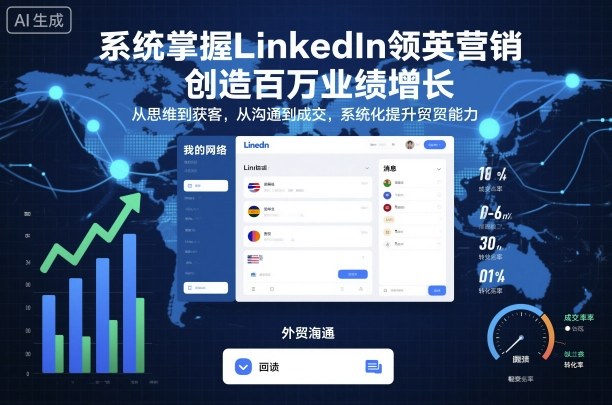 系统掌握LinkedIn领英营销，创造百万业绩增长，从思维到获客，从沟通到成交，系统化提升外贸能力小淇云库-创业网-网赚副业-网创副业-项目拆解-技术类创业资源网-副业网-免费资源下载小淇云库
