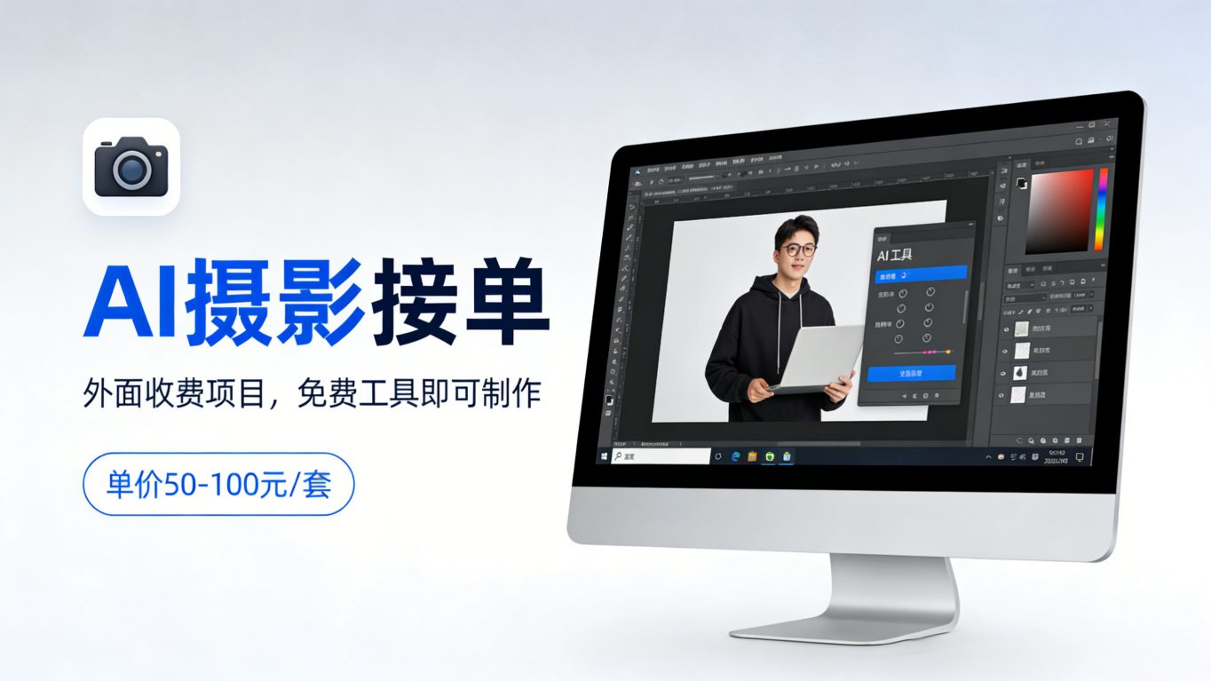 外面收费项目，AI摄影接单，免费工具就可以做，单价50-100一套小淇云库-创业网-网赚副业-网创副业-项目拆解-技术类创业资源网-副业网-免费资源下载小淇云库