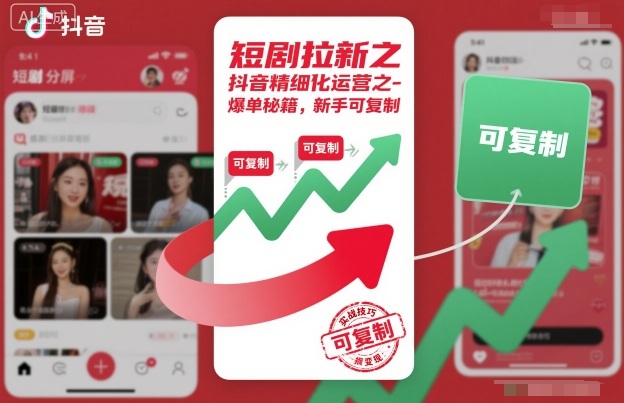 短剧拉新之抖音精细化运营之爆单秘籍，新手可复制小淇云库-创业网-网赚副业-网创副业-项目拆解-技术类创业资源网-副业网-免费资源下载小淇云库