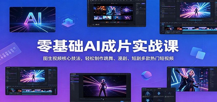 零基础AI成片实战课：图生视频核心技法，轻松制作跳舞、漫剧、短剧多款热门短视频-荆楚AI