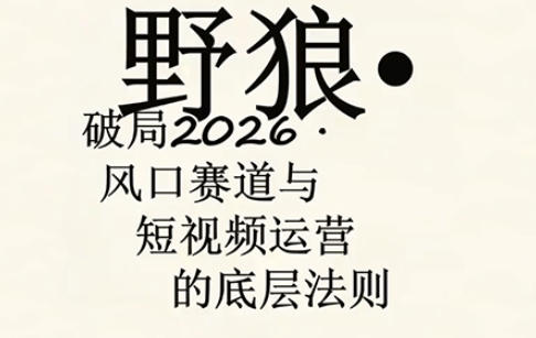 野狼团队·多平台实操运营课，覆盖AI口播、服装、好物、漫剪等热门玩法(更新4月)-荆楚AI
