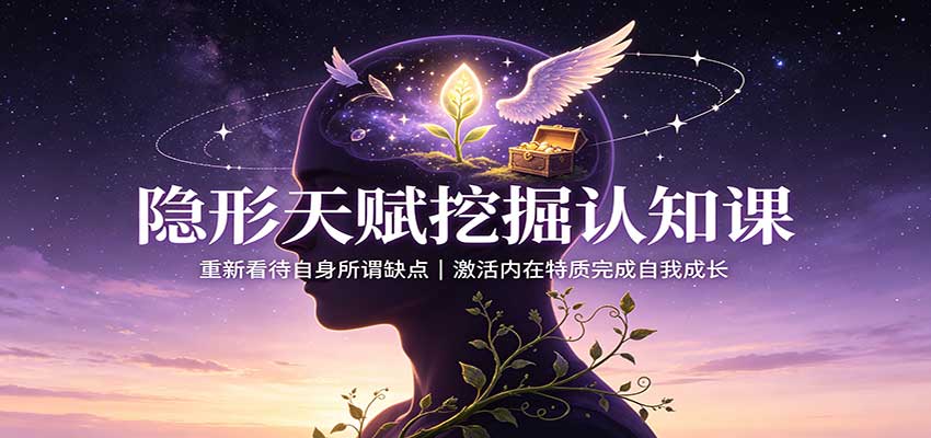隐形天赋挖掘认知课：重新看待自身所谓缺点，激活内在特质完成自我成长-荆楚AI