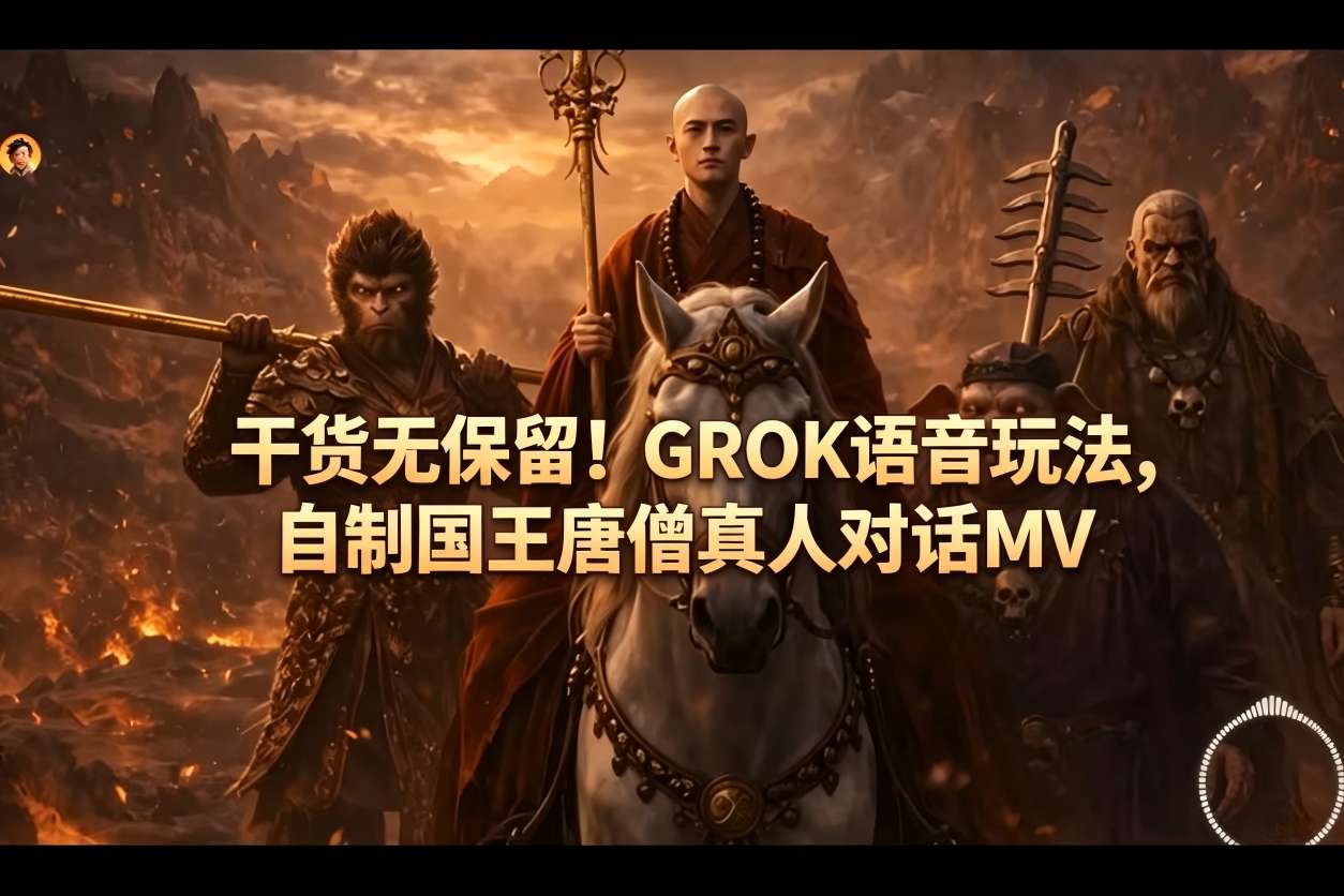 干货无保留！GROK语音玩法，自制国王唐僧真人对话MV-荆楚AI