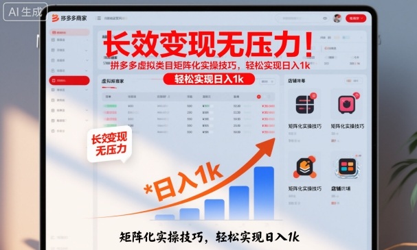 长效变现无压力！拼多多虚拟类目矩阵化实操技巧，轻松实现日入1k【揭秘】小淇云库-创业网-网赚副业-网创副业-项目拆解-技术类创业资源网-副业网-免费资源下载小淇云库