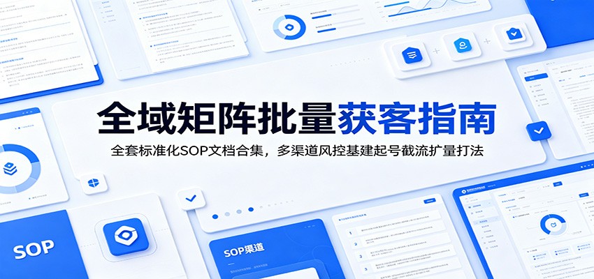 全域矩阵批量获客指南：全套标准化SOP文档合集，多渠道风控基建起号截流扩量打法-荆楚AI