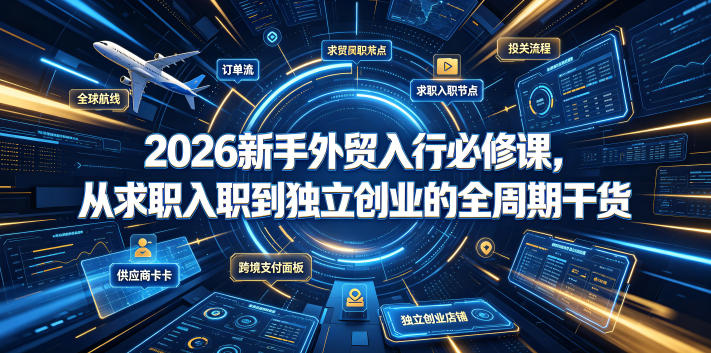 2026新手外贸入行必修课，从求职入职到独立创业的全周期干货-荆楚AI