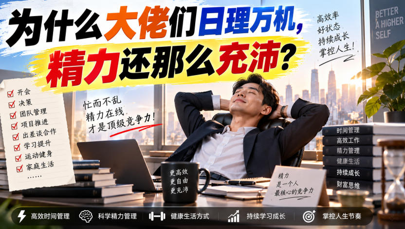 付费文章:为什么大佬们日理万机,精力还那么充沛?-荆楚AI