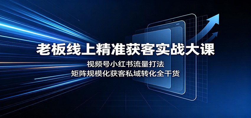 老板线上精准获客实战大课：视频号小红书流量打法，矩阵规模化获客私域转化全干货-荆楚AI