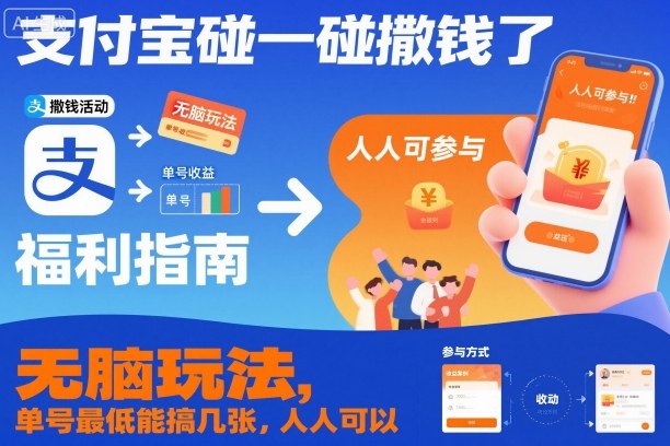 支付宝碰一碰撒钱了，无脑玩法，单号最低能搞几张，人人可以撸【揭秘】小淇云库-创业网-网赚副业-网创副业-项目拆解-技术类创业资源网-副业网-免费资源下载小淇云库