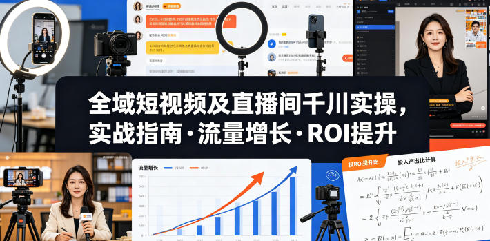 全域短视频及直播间千川实操,实战指南·流量增长·ROI提升(更新)-荆楚AI