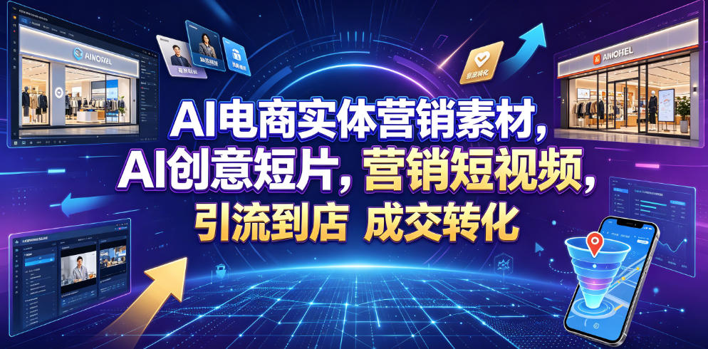 AI电商实体营销素材，AI创意短片，高效打造营销短视频，轻松引流到店，稳定提升门店客流与成交转化-荆楚AI