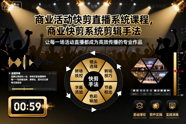 商业活动快剪直播系统课程，商业快剪系统剪辑手法小淇云库-创业网-网赚副业-网创副业-项目拆解-技术类创业资源网-副业网-免费资源下载小淇云库