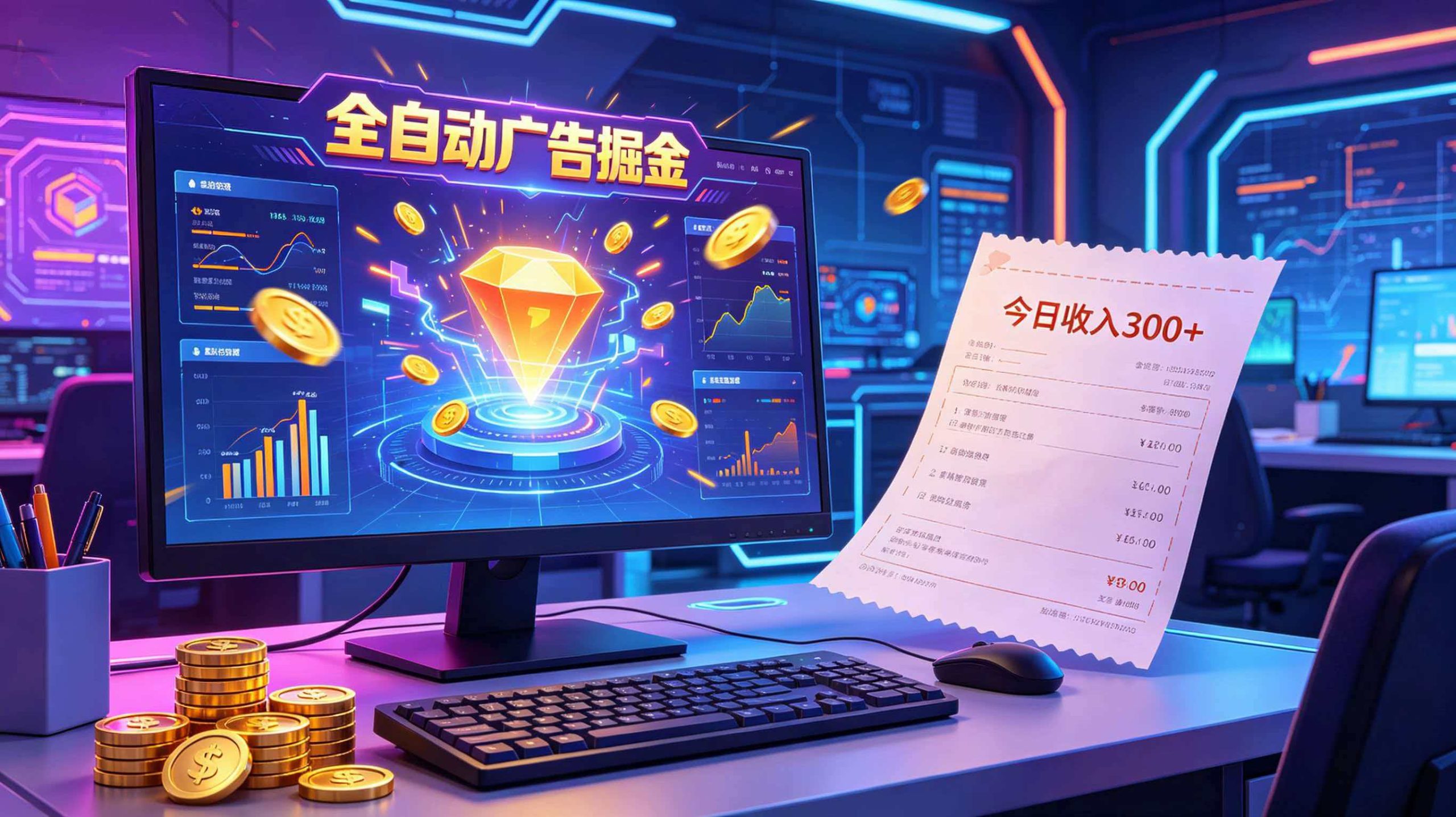 全自动广告掘金,日入300+。全程Ai自动化运行,解放双手,时间自由。收益稳定-荆楚AI