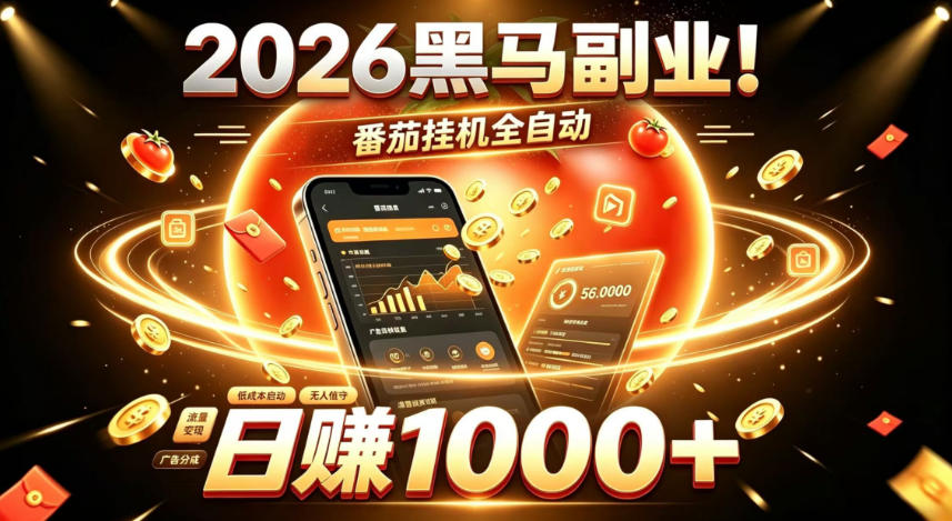 2026黑马副业！番茄挂G全自动日入1000+，操作最简单、门槛最低的线上轻资产项目【揭秘】-荆楚AI